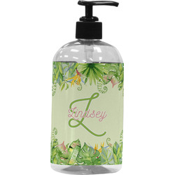 Tropical Leaves Border Plastic Soap / Lotion Dispenser (Personalized)