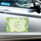Tropical Leaves Border Large Rectangle Car Magnets- In Context