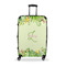 Tropical Leaves Border Suitcase - 28" Large - Checked w/ Name and Initial