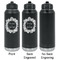 Tropical Leaves Border Laser Engraved Water Bottles - 2 Styles - Front & Back View