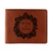 Tropical Leaves Border Leather Bifold Wallet - Single