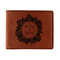 Tropical Leaves Border Leatherette Bifold Wallet - Single Sided (Personalized)