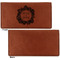 Tropical Leaves Border Leather Checkbook Holder Front and Back Single Sided - Apvl