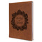 Tropical Leaves Border Leather Sketchbook - Large - Double Sided - Angled View