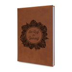 Tropical Leaves Border Leather Sketchbook - Small - Double Sided (Personalized)