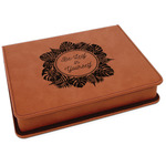 Tropical Leaves Border Leatherette 4-Piece Wine Tool Set (Personalized)