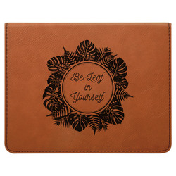 Tropical Leaves Border Leatherette 4-Piece Wine Tool Set (Personalized)