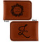 Tropical Leaves Border Leatherette Magnetic Money Clip - Front and Back