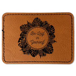 Tropical Leaves Border Faux Leather Iron On Patch - Rectangle (Personalized)