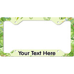 Tropical Leaves Border License Plate Frame - Style C (Personalized)