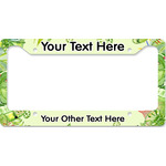 Tropical Leaves Border License Plate Frame - Style B (Personalized)