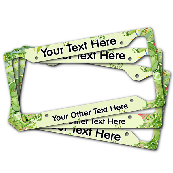 Tropical Leaves Border License Plate Frames - (PARENT MAIN)