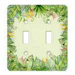 Tropical Leaves Border Light Switch Cover (2 Toggle Plate)