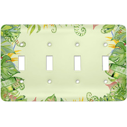 Tropical Leaves Border Light Switch Cover (4 Toggle Plate)
