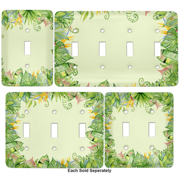 Tropical Leaves Border Light Switch Covers all sizes