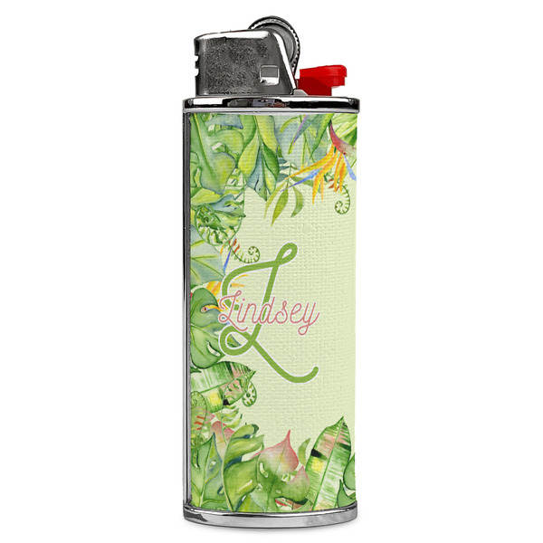 Custom Tropical Leaves Border Case for BIC Lighters (Personalized)