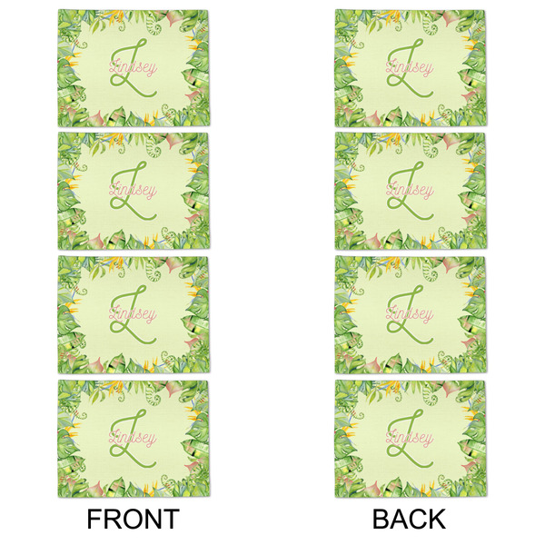Tropical Leaves Border Linen Placemat - APPROVAL Set of 4 (double sided)