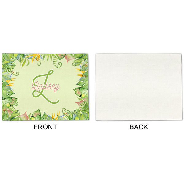 Tropical Leaves Border Linen Placemat - APPROVAL Single (single sided)
