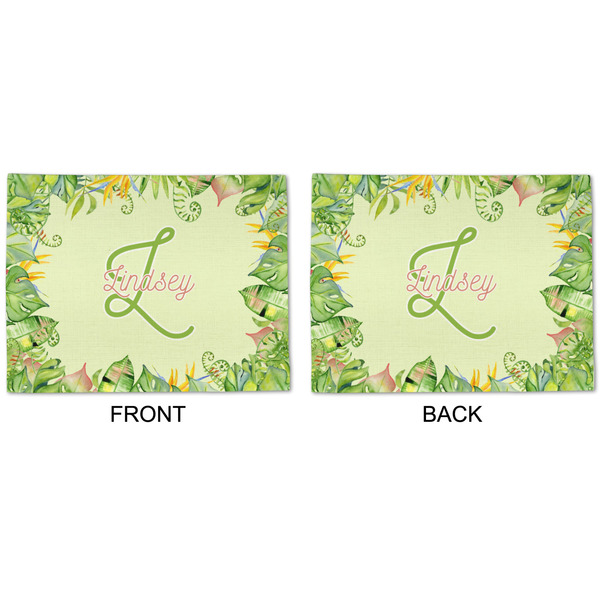 Tropical Leaves Border Linen Placemat - APPROVAL (double sided)