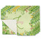 Tropical Leaves Border Single-Sided Linen Placemat - Set of 4 w/ Name and Initial