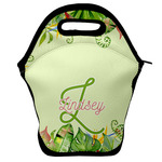 Tropical Leaves Border Lunch Bag w/ Name and Initial