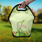 Tropical Leaves Border Lunch Bag - Hand
