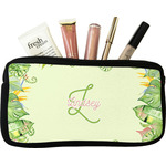 Tropical Leaves Border Makeup / Cosmetic Bag - Small (Personalized)