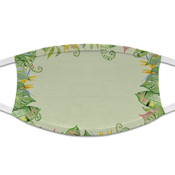 Custom Tropical Leaves Border Cloth Face Mask (T-Shirt Fabric)