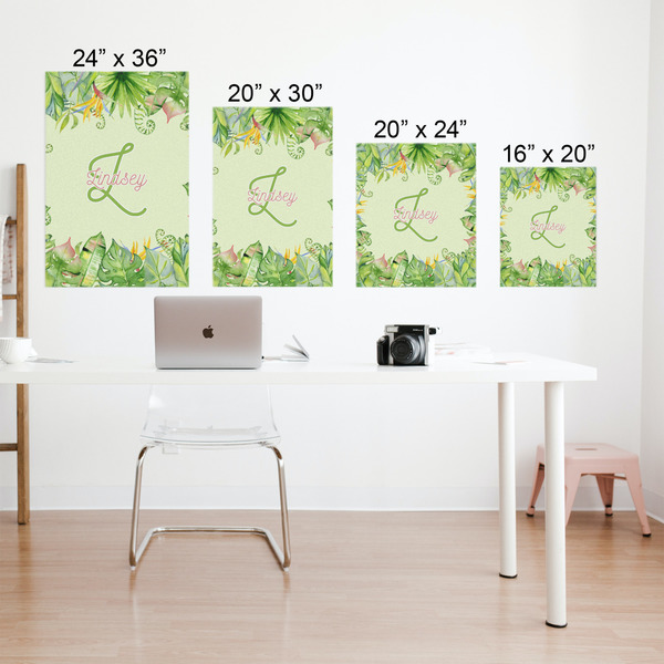 Tropical Leaves Border Matte Poster - Sizes