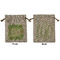 Tropical Leaves Border Medium Burlap Gift Bag - Front & Back (Personalized)
