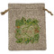 Tropical Leaves Border Burlap Gift Bag (Personalized)