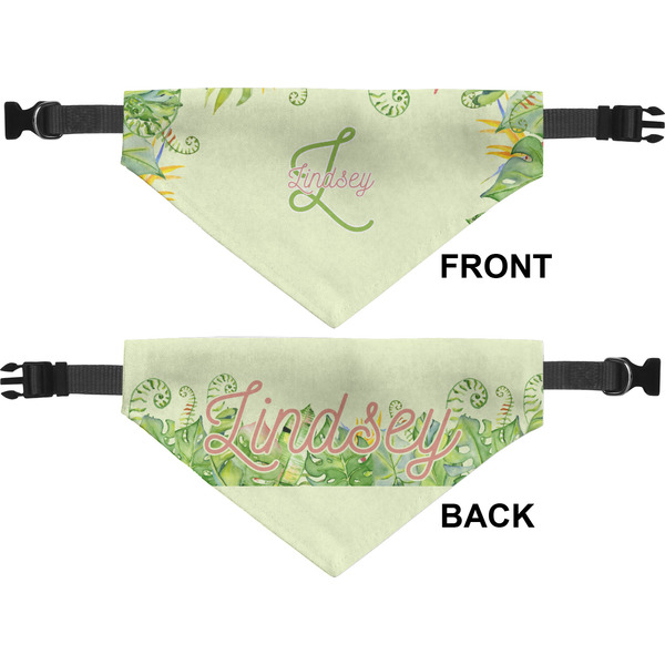 Tropical Leaves Border Medium Dog Bandana Approval