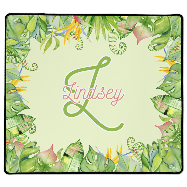 Custom Tropical Leaves Border XL Gaming Mouse Pad - 18" x 16" (Personalized)