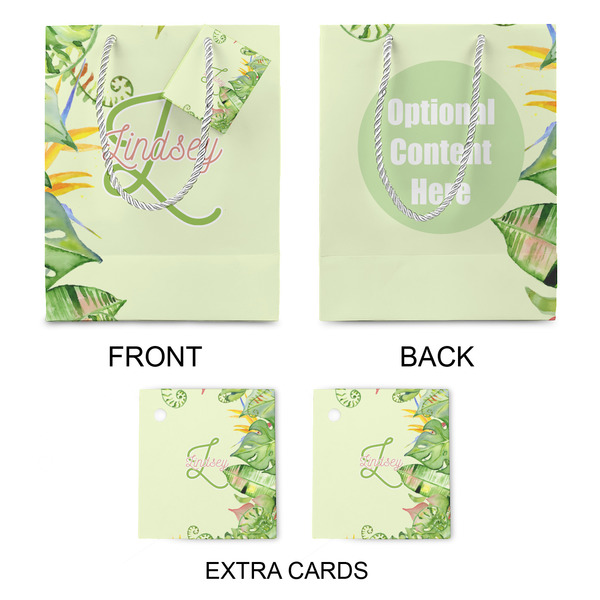 Tropical Leaves Border Medium Gift Bag - Approval