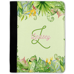 Tropical Leaves Border Notebook Padfolio w/ Name and Initial