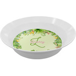 Tropical Leaves Border Melamine Bowl (Personalized)