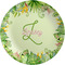 Tropical Leaves Border Melamine Plate 8 inches