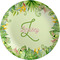 Tropical Leaves Border Melamine Salad Plate - 8" (Personalized)