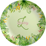 Tropical Leaves Border Melamine Plate (Personalized)