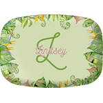 Tropical Leaves Border Melamine Platter (Personalized)