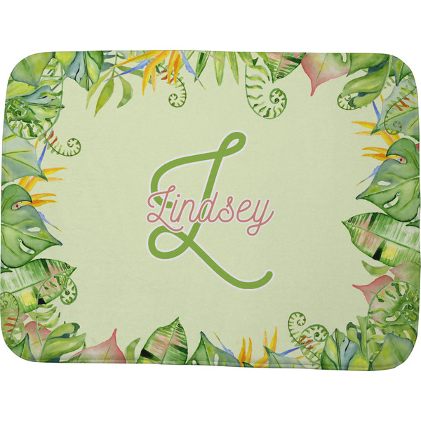 Tropical Leaves Border Memory Foam Bath Mat 48 X 36