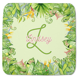 Tropical Leaves Border Memory Foam Bath Mat - 48"x48" (Personalized)