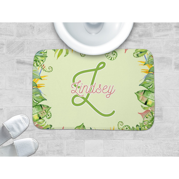 Tropical Leaves Border Memory Foam Bath Mat - LIFESTYLE 34x21