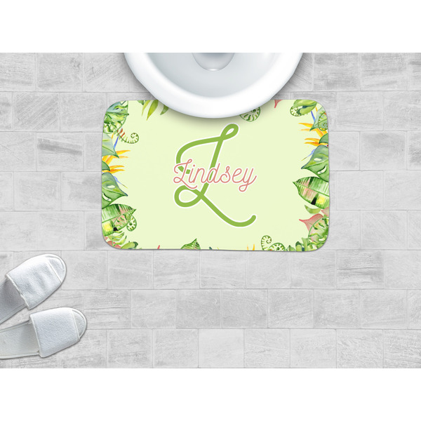 Tropical Leaves Border Memory Foam Bath Mat - LIFESTYLE