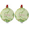 Tropical Leaves Border Metal Ball Ornament - Front and Back