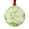 Tropical Leaves Border Metal Ball Ornament - Front