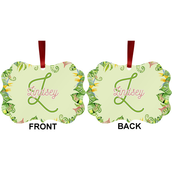 Tropical Leaves Border Metal Benilux Ornament - Front and Back (APPROVAL)