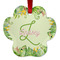 Tropical Leaves Border Metal Paw Ornament - Front
