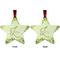 Tropical Leaves Border Metal Star Ornament - Front and Back