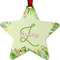 Tropical Leaves Border Metal Star Ornament - Front